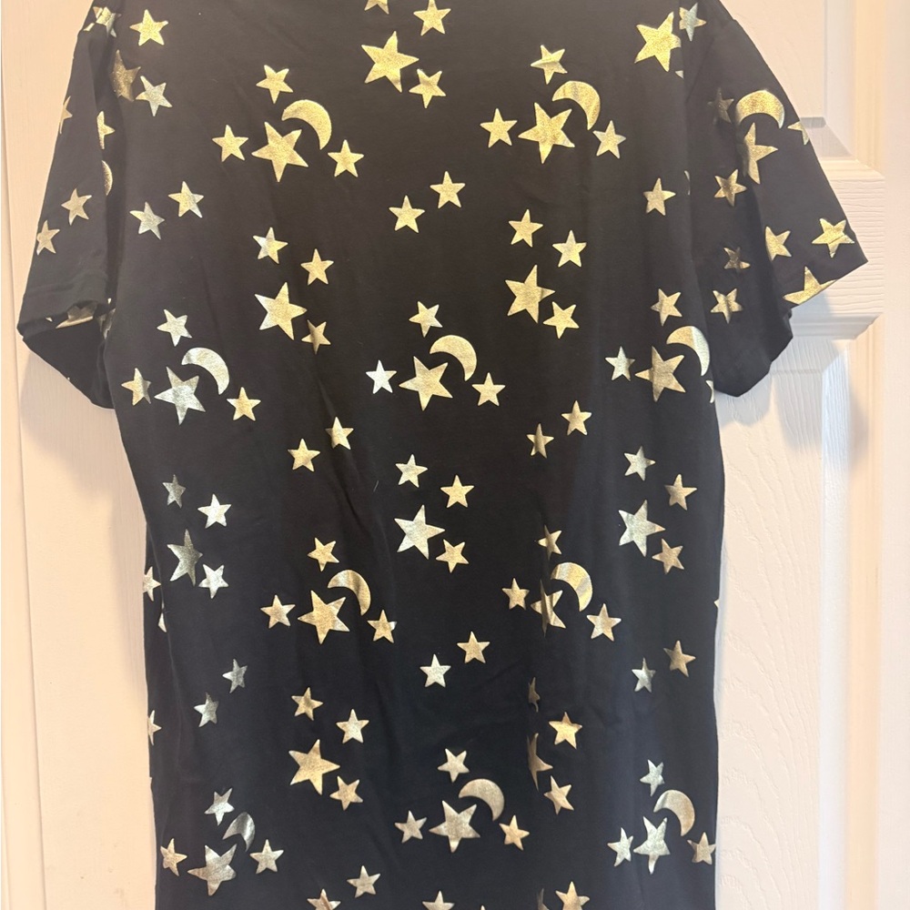 Gucci Black Tee with Gold Stars and Moons - Picture 4 of 6